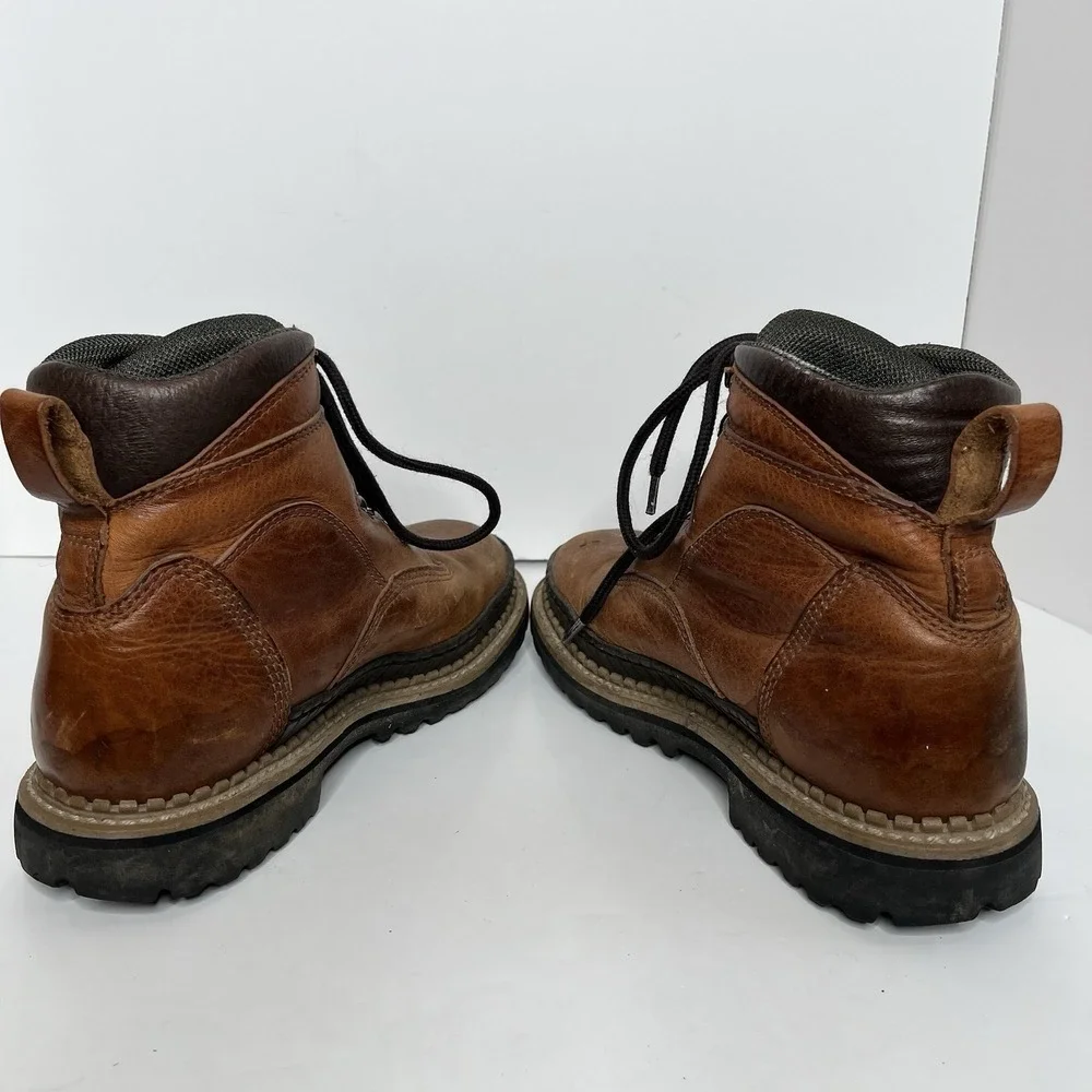 GEORGIA GIANT  G7222 STEEL TOE Brown Lace Up Work Boots US 8 M Outdoor Safety